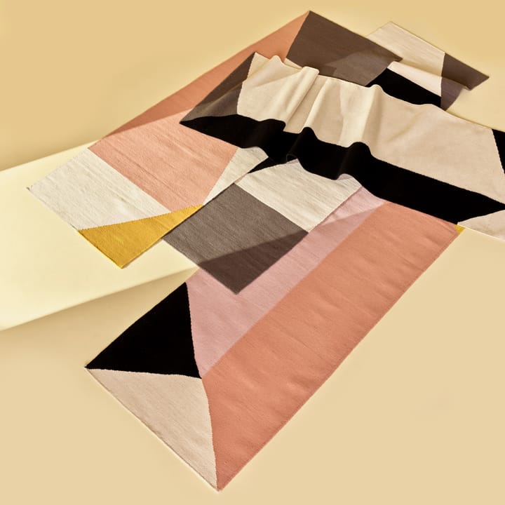 Triangles blocks -kelim-matto, luonnonvalkoinen, 80x240 cm NJRD