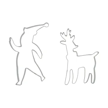 BAKE piparkakkumuotti - Tonttu & poro, 2 kpl - Nordwik