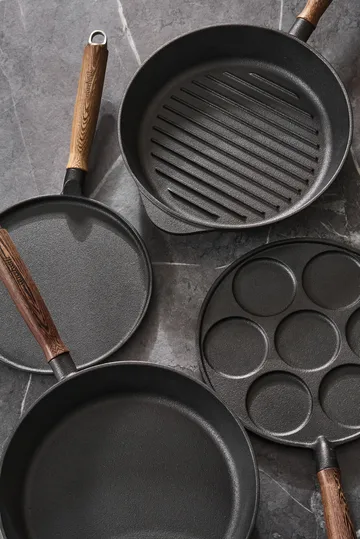 Nordwik valurautainen lettupannu puukahvalla - 25,5 cm - Nordwik