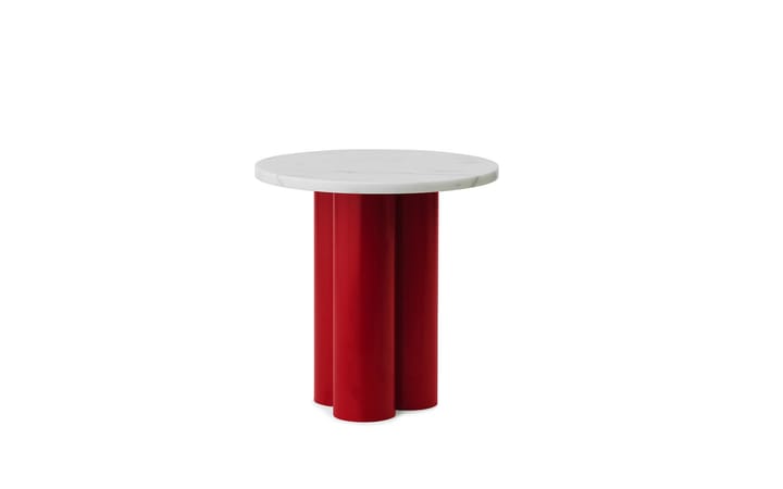 Dit sivupöytä Ø40 cm - Kirkkaanpunainen-Valkoinen-Carrara - Normann Copenhagen