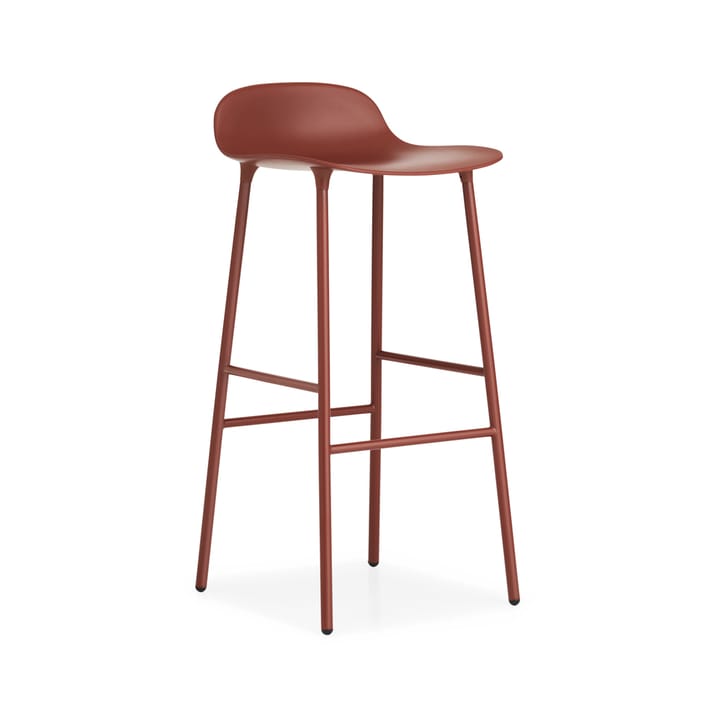 Form baarituoli korkea - Red, punaiseksi lakatut teräsjalat - Normann Copenhagen