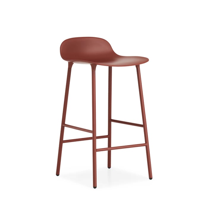 Form baarituoli matala - Red, punaiseksi lakatut teräsjalat - Normann Copenhagen