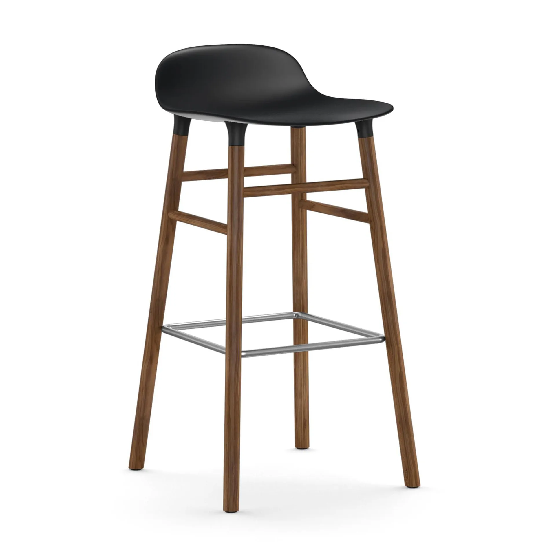 Form baarituoli saksanpähkinäjalat 75 cm, musta Normann Copenhagen