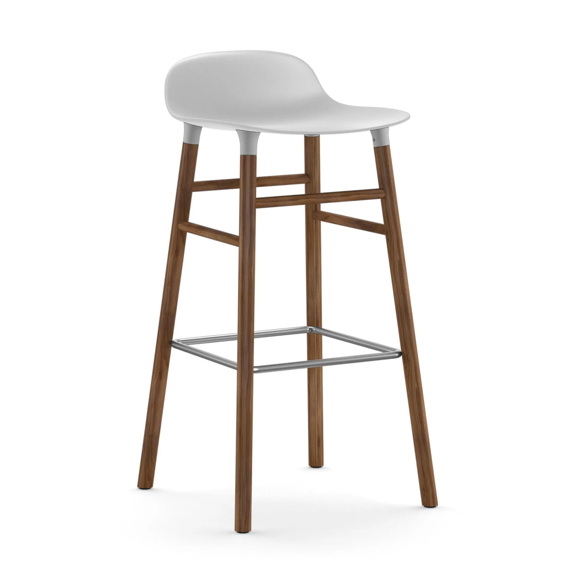 Form baarituoli saksanpähkinäjalat 75 cm, valkoinen Normann Copenhagen