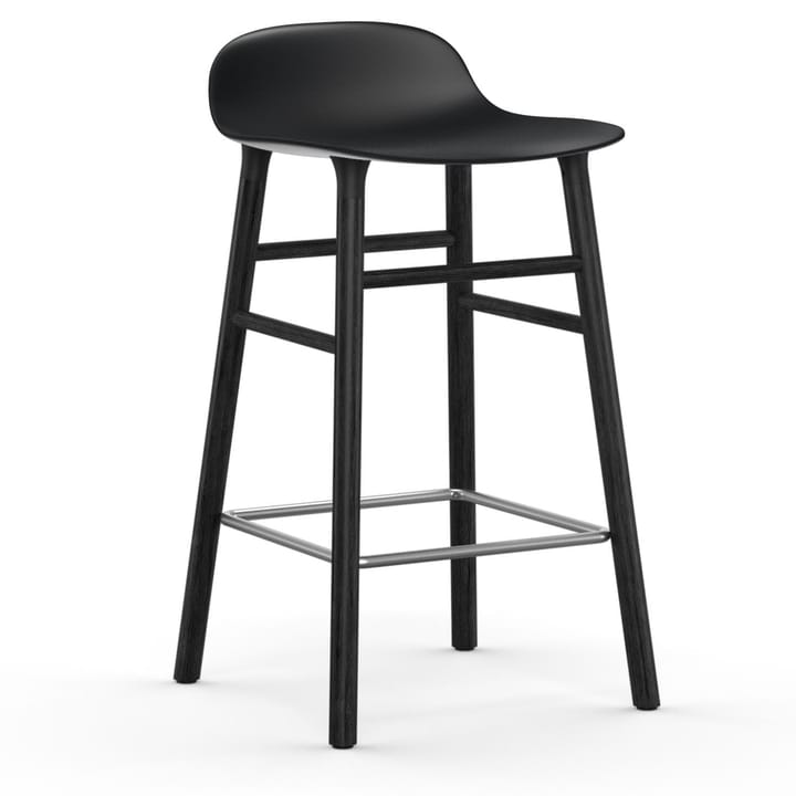 Form Chair -baarituoli lakatut tammijalat 65 cm, Musta Normann Copenhagen