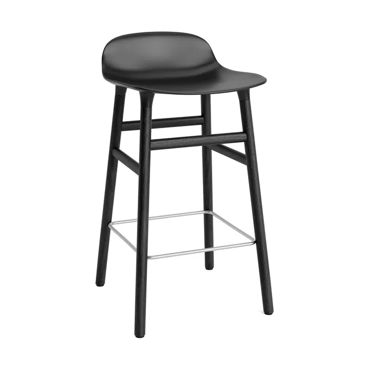 Form Chair -baarituoli lakatut tammijalat 65 cm - Musta - Normann Copenhagen