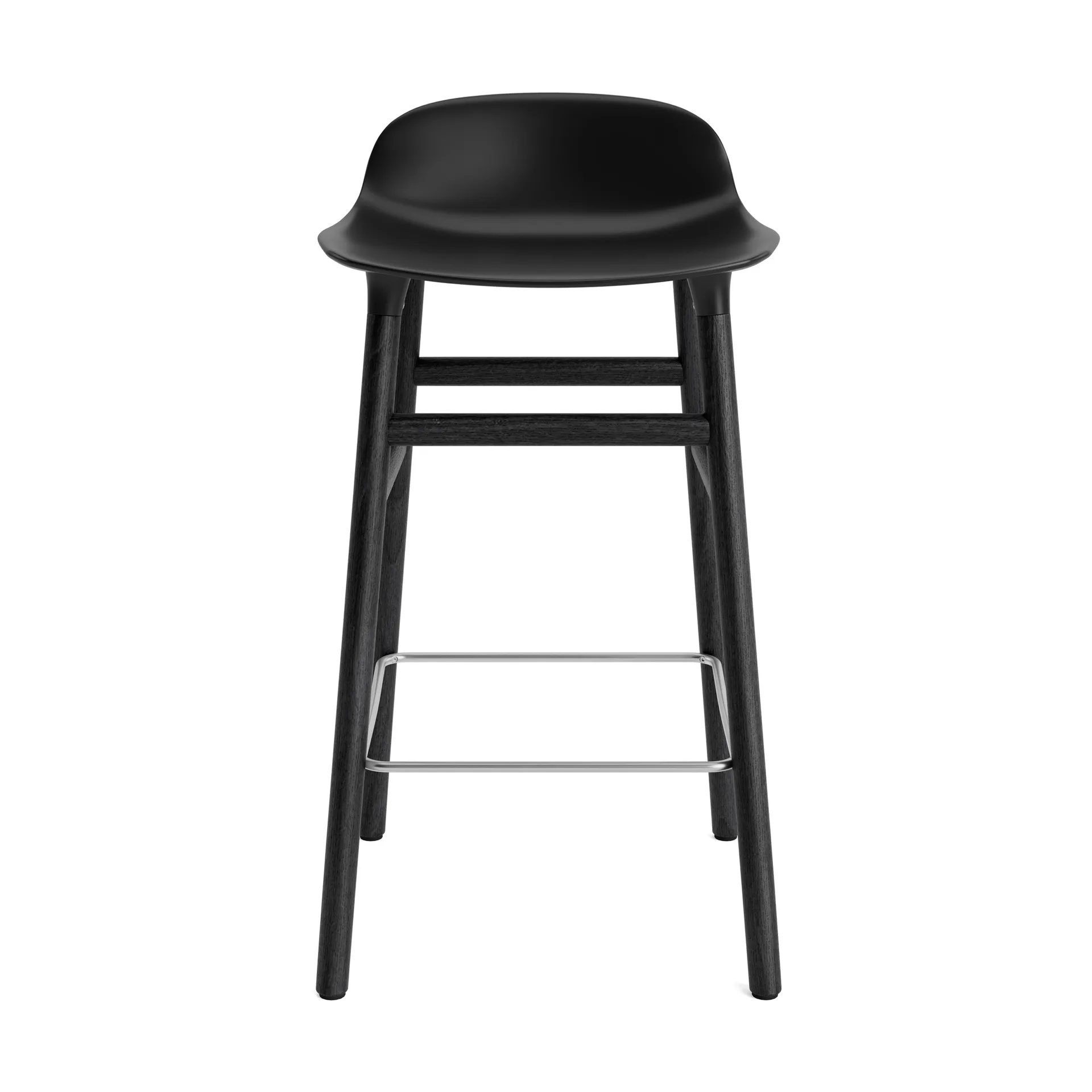 Form Chair -baarituoli lakatut tammijalat 65 cm, Musta Normann Copenhagen