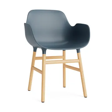Form käsinojallinen tuoli - Blue, tammijalat - Normann Copenhagen
