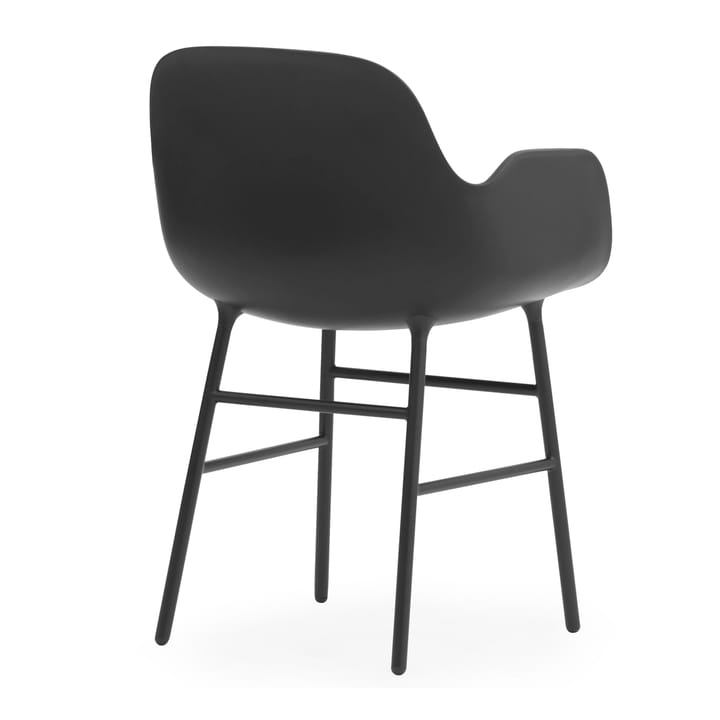 Form käsinojallinen tuoli metallijalat, Musta Normann Copenhagen