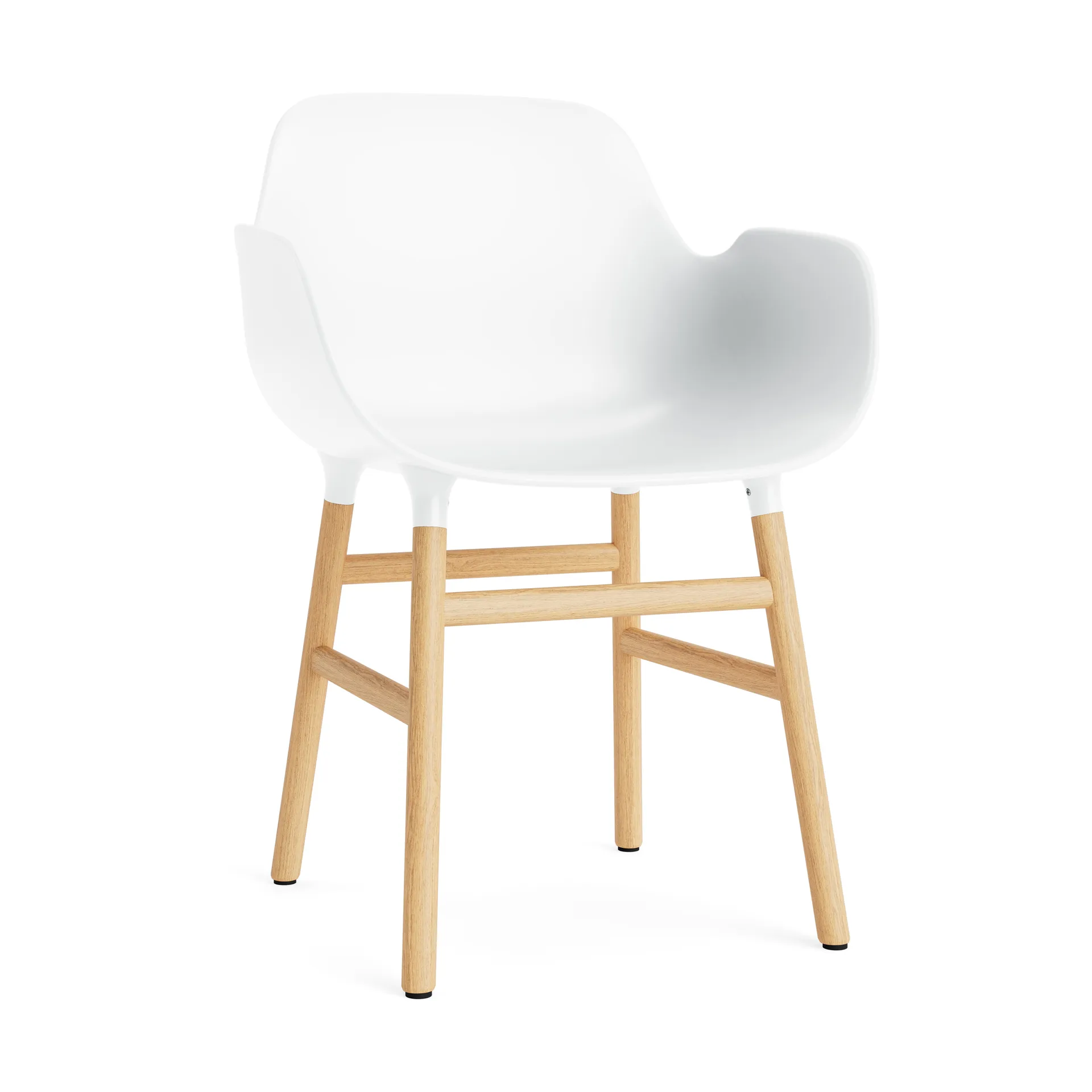 Form käsinojallinen tuoli, White, tammijalat Normann Copenhagen