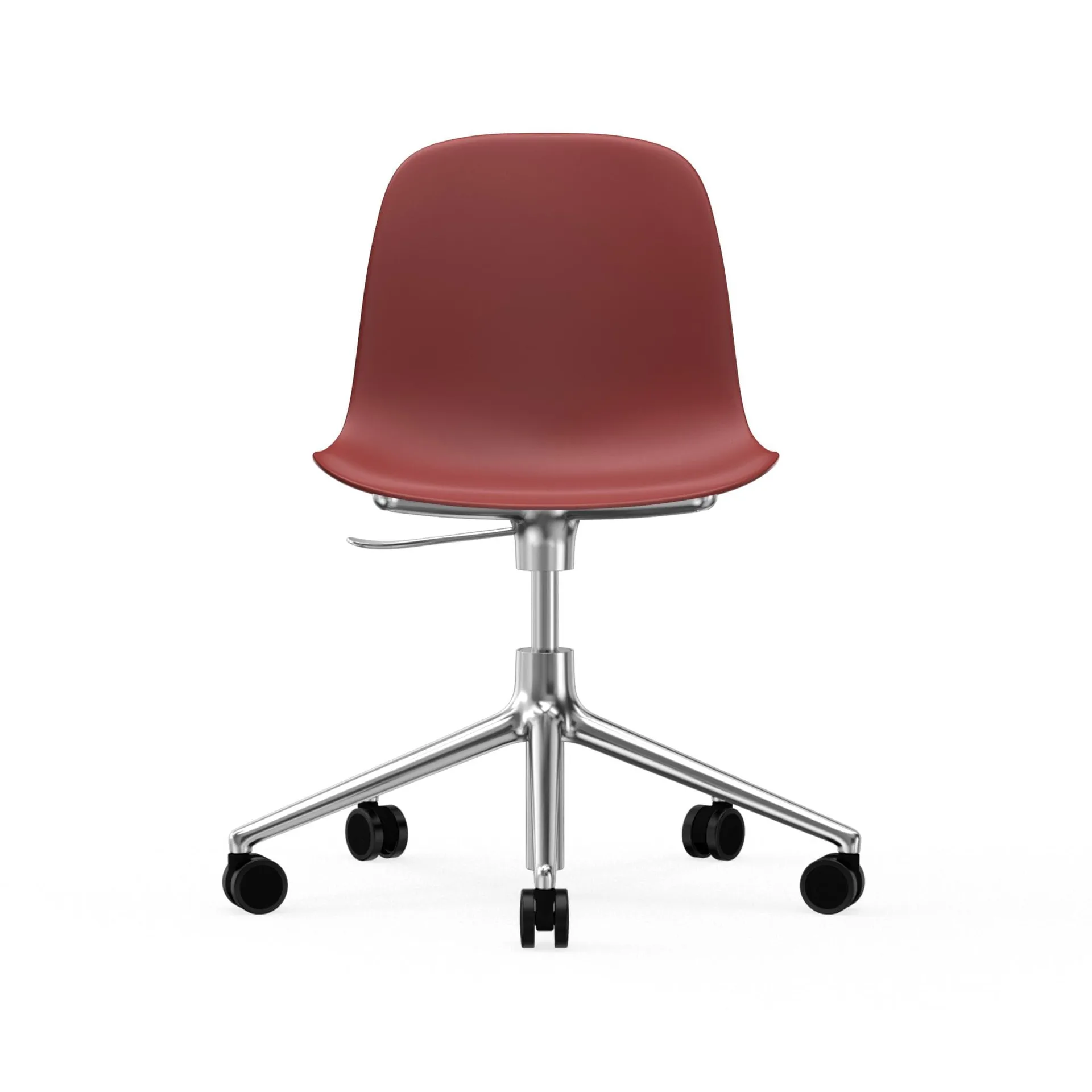 Form pyörivä tuoli, 5W työtuoli, Punainen, alumiini, pyörät Normann Copenhagen