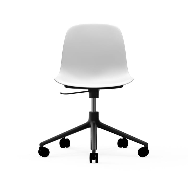 Form pyörivä tuoli, 5W työtuoli - Valkoinen, musta alumiini, pyörät - Normann Copenhagen