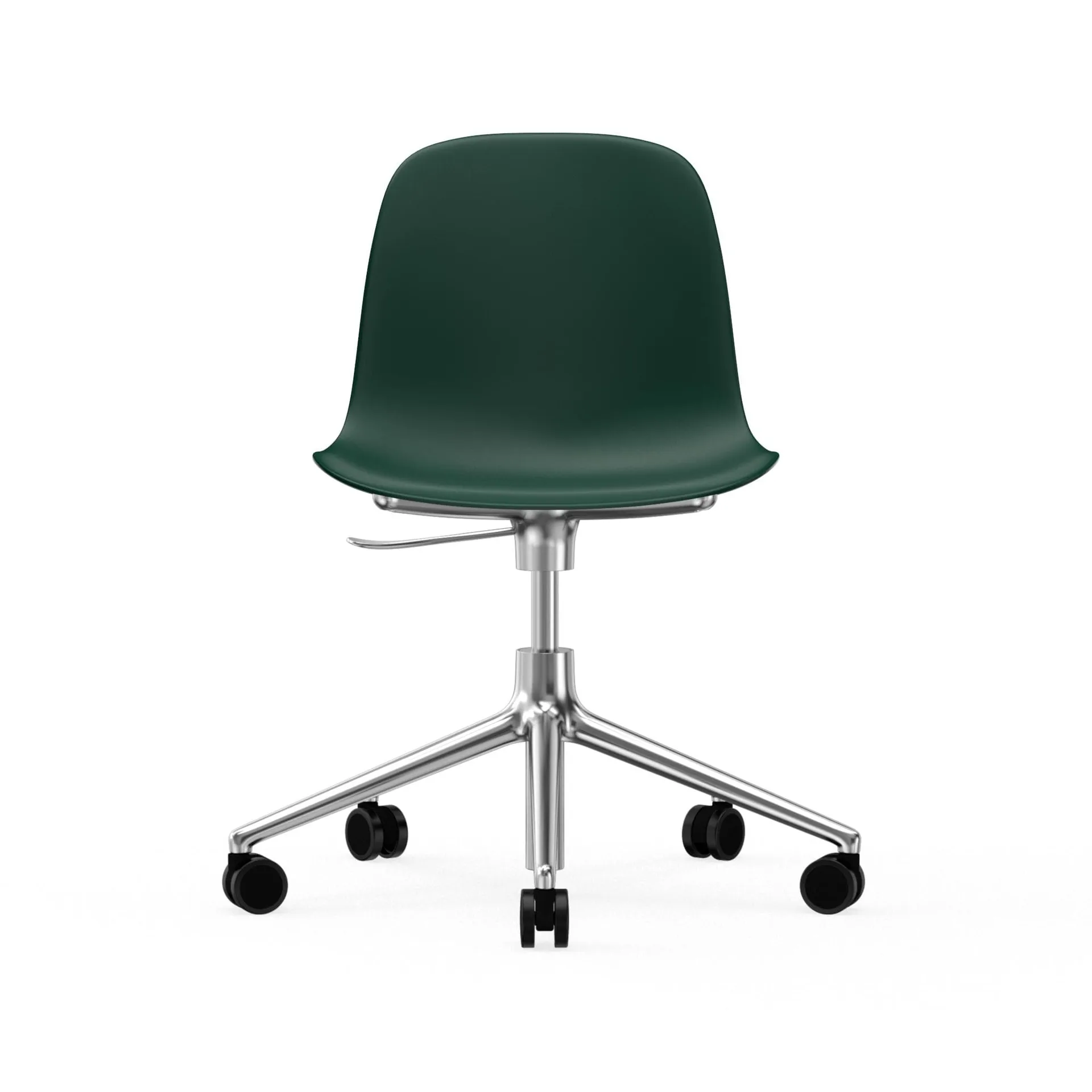 Form pyörivä tuoli, 5W työtuoli, Vihreä, alumiini, pyörät Normann Copenhagen
