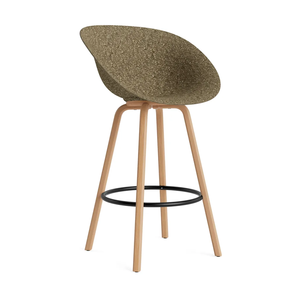 Mat Bar Armchair käsinojallinen tuoli 75 cm, Seaweed-pyökki-musta teräs Normann Copenhagen