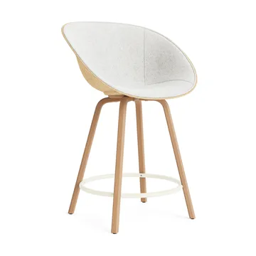 Mat Bar Armchair käsinojallinen tuoli etupuoliverhoiltu 65 cm - Hallingdal 110-hemp-beech-cream steel - Normann Copenhagen