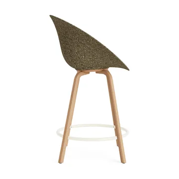 Mat Bar Armchair käsinojallinen tuoli etupuoliverhoiltu 65 cm - Hallingdal 110-seaweed-beech-cream steel - Normann Copenhagen