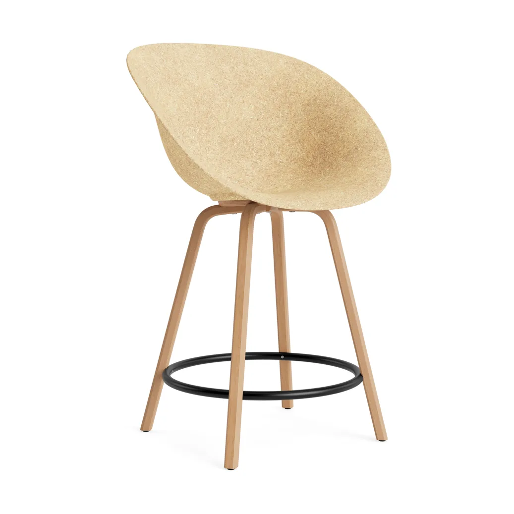 Mat Bar Armchair käsinojatuoli 65 cm, Hemp-beech-black steel Normann Copenhagen