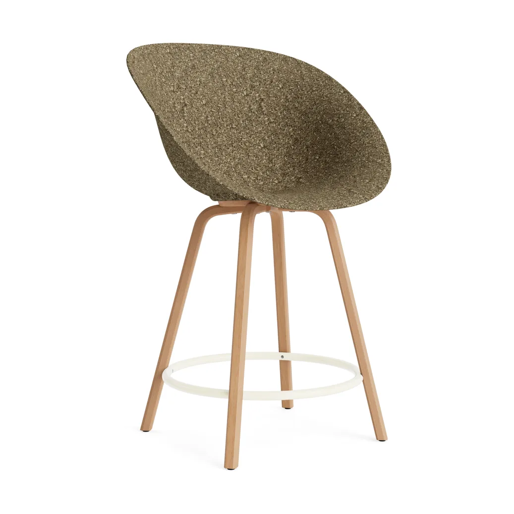 Mat Bar Armchair käsinojatuoli 65 cm, Seaweed-pyökki-cream steel Normann Copenhagen