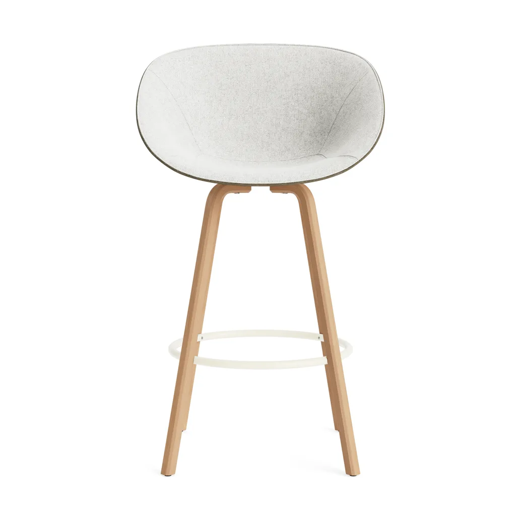 Mat Bar Armchair käsinojatuoli etupuoliverhoiltu 75 cm, Hallingdal 110-seaweed-beech-cream steel Normann Copenhagen