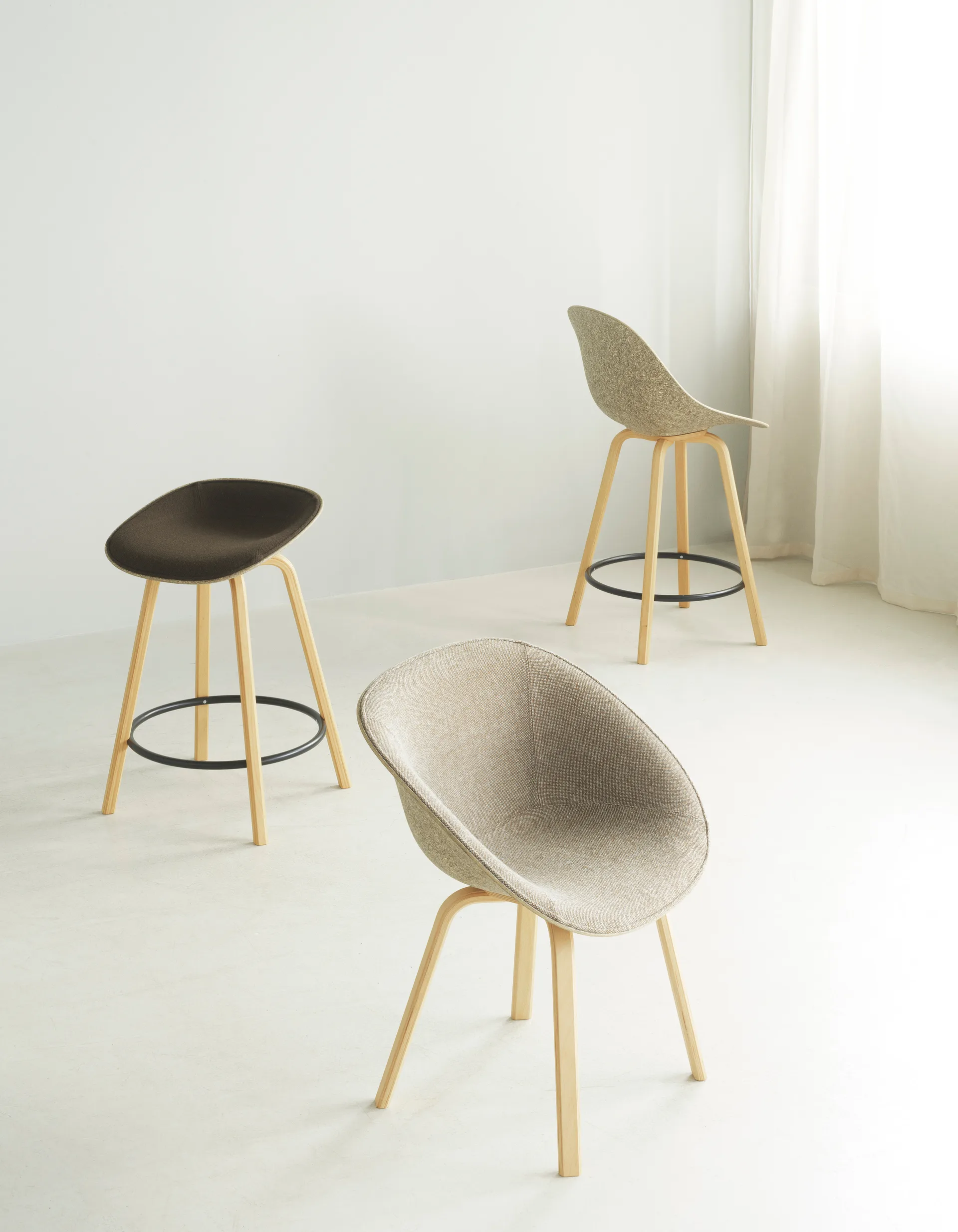 Mat Bar Chair baarituoli 65 cm, Hemp-beech-black steel Normann Copenhagen
