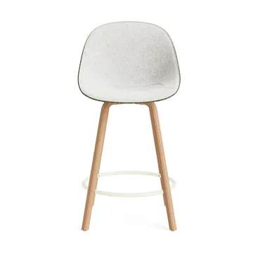 Mat Bar Chair baarituoli etupuoliverhoiltu  65 cm - Hallingdal 110-seaweed-beech-cream steel - Normann Copenhagen