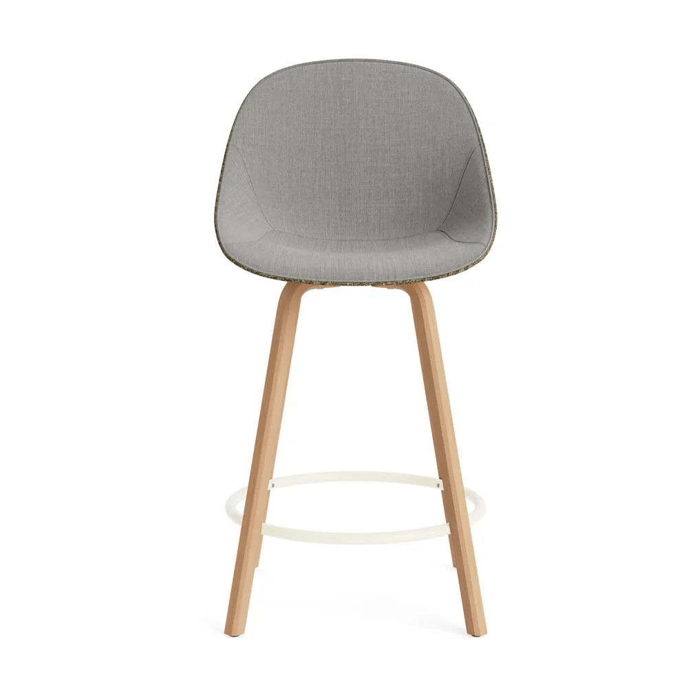 Mat Bar Chair baarituoli etupuoliverhoiltu  65 cm, Remix 133-seaweed-beech-cream steel Normann Copenhagen