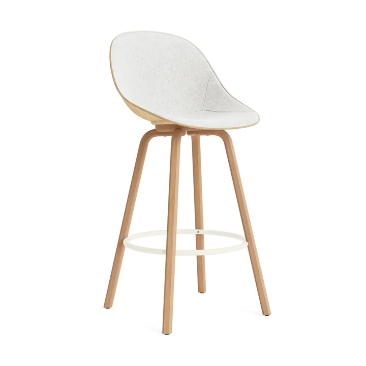 Mat Bar Chair baarituoli etupuoliverhoiltu 75 cm. - Hallingdal 110-hemp-beech-cream steel - Normann Copenhagen