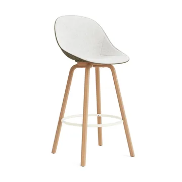 Mat Bar Chair baarituoli etupuoliverhoiltu 75 cm. - Hallingdal 110-seaweed-beech-cream steel - Normann Copenhagen