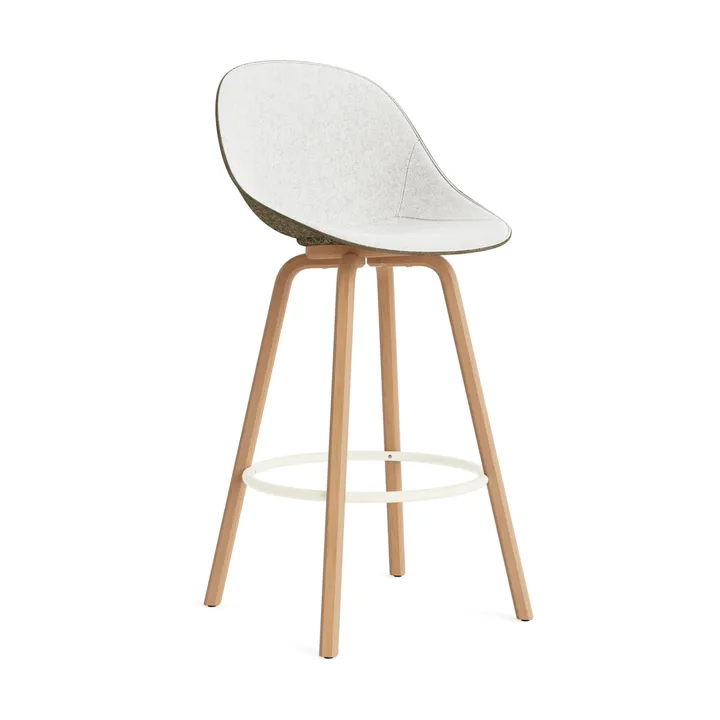 Mat Bar Chair baarituoli etupuoliverhoiltu 75 cm. - Hallingdal 110-seaweed-beech-cream steel - Normann Copenhagen