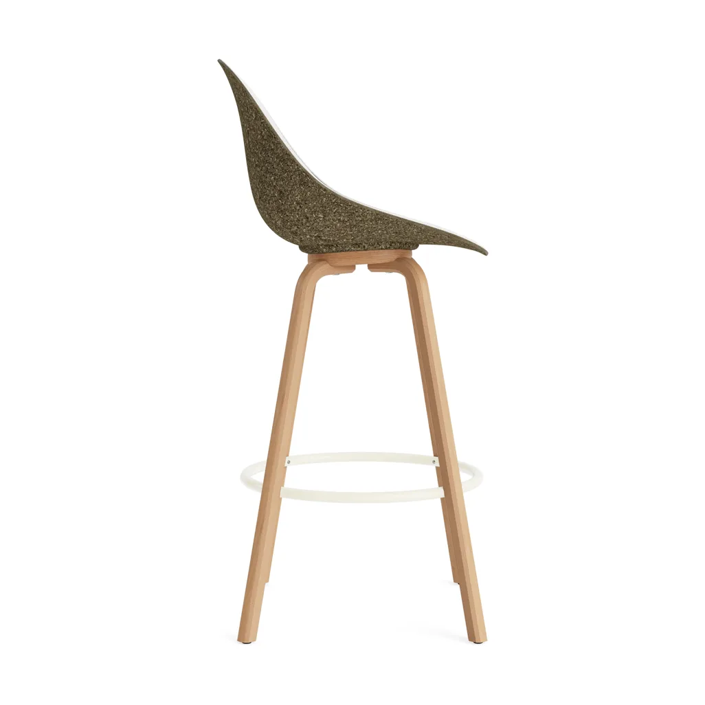 Mat Bar Chair baarituoli etupuoliverhoiltu 75 cm., Hallingdal 110-seaweed-beech-cream steel Normann Copenhagen