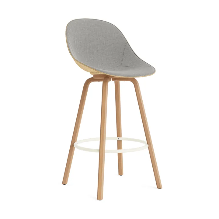 Mat Bar Chair baarituoli etupuoliverhoiltu 75 cm. - Remix 133-hemp-beech-cream steel. - Normann Copenhagen