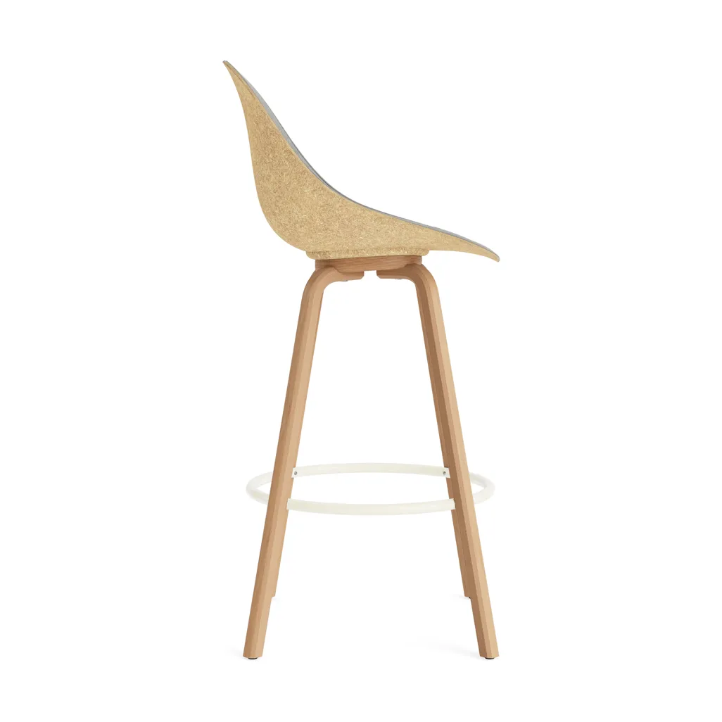Mat Bar Chair baarituoli etupuoliverhoiltu 75 cm., Remix 133-hemp-beech-cream steel. Normann Copenhagen