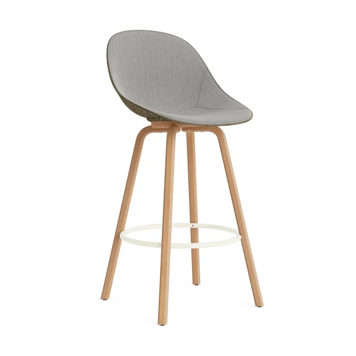 Mat Bar Chair baarituoli etupuoliverhoiltu 75 cm. - Remix 133-seaweed-beech-cream steel - Normann Copenhagen