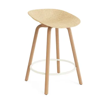Mat Barstool baarijakkara 65 cm - Hemp-beech-cream steel - Normann Copenhagen