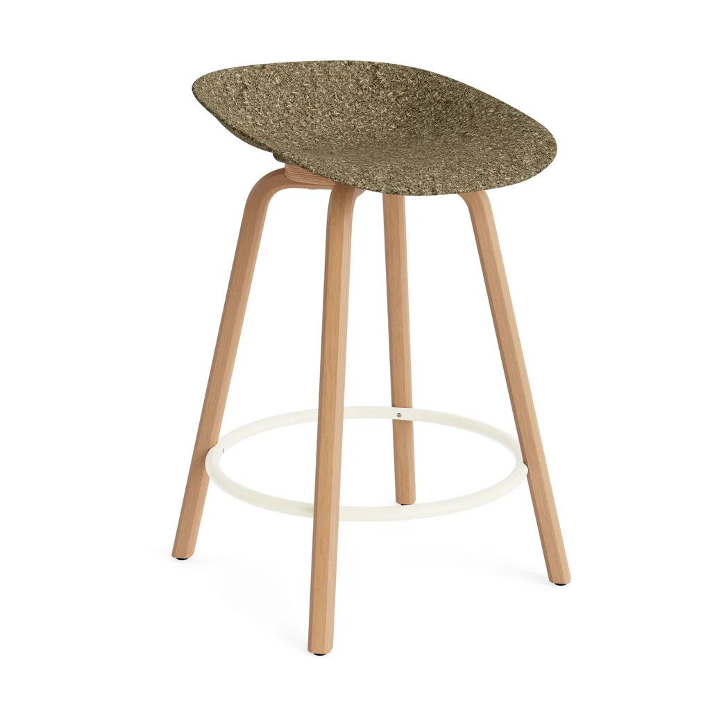 Mat Barstool baarijakkara 65 cm, Seaweed-beech-cream steel Normann Copenhagen
