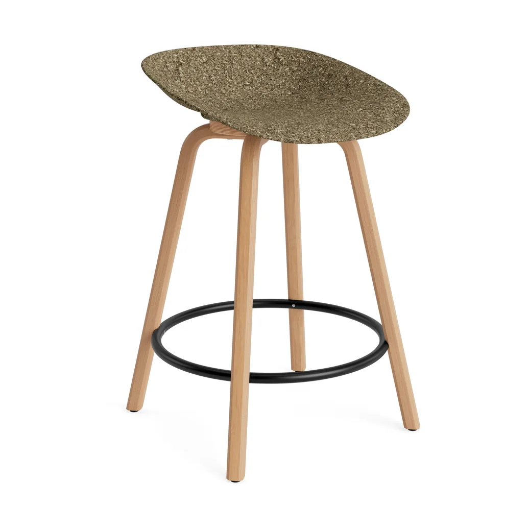 Mat Barstool baarijakkara 65 cm, Seaweed-pyökki-musta teräs Normann Copenhagen