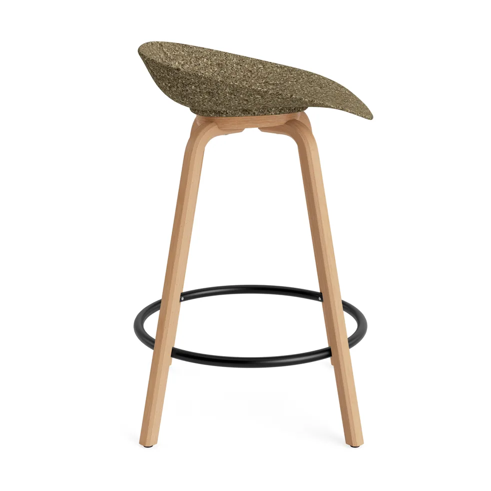 Mat Barstool baarijakkara 65 cm, Seaweed-pyökki-musta teräs Normann Copenhagen