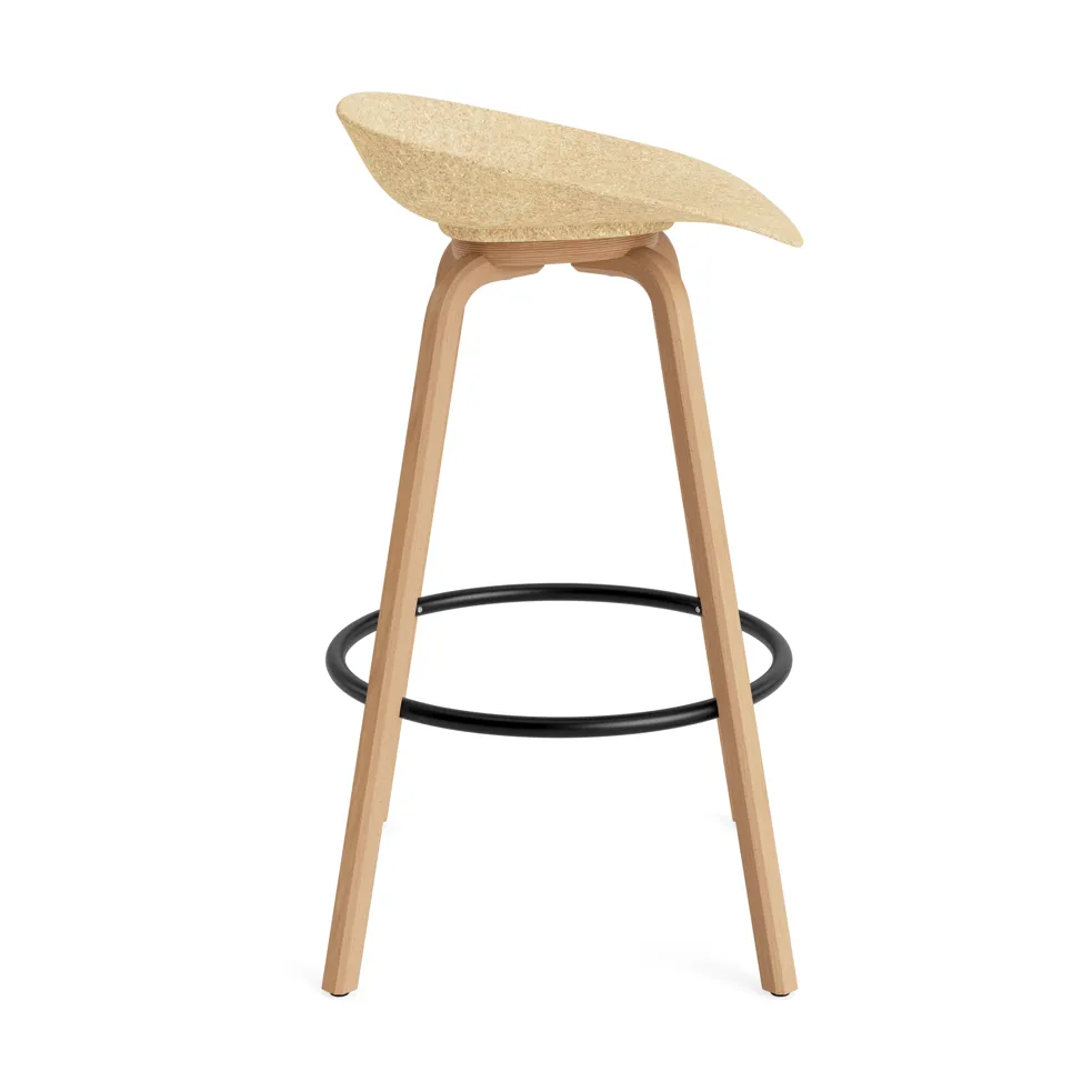 Mat Barstool baarijakkara 75 cm, Hemp-beech-black steel Normann Copenhagen