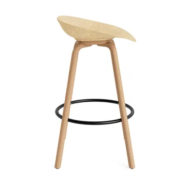 Mat Barstool baarijakkara 75 cm - Hemp-beech-black steel - Normann Copenhagen