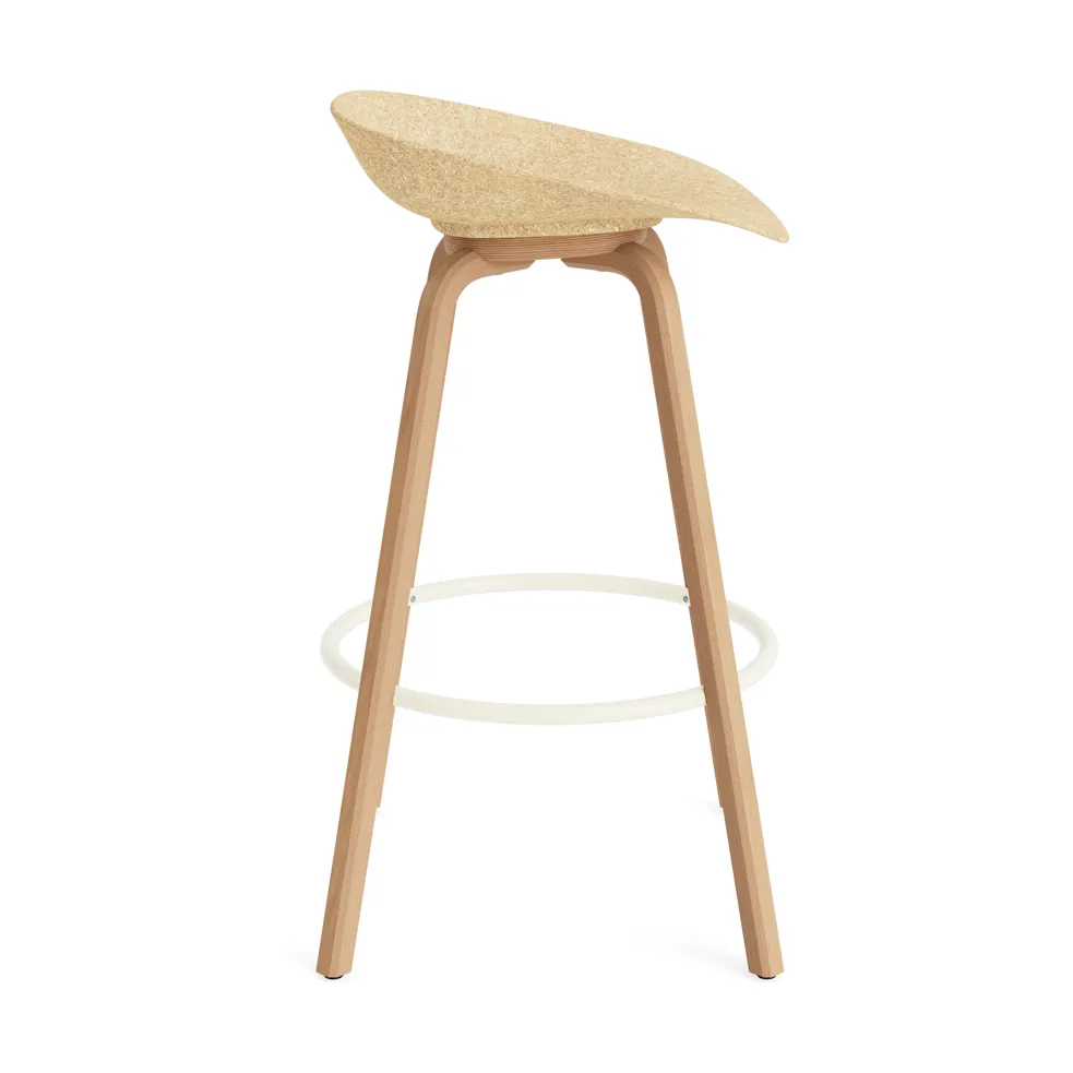 Mat Barstool baarijakkara 75 cm, Hemp-beech-cream steel Normann Copenhagen