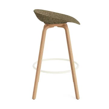 Mat Barstool baarijakkara 75 cm - Seaweed-beech-cream steel - Normann Copenhagen