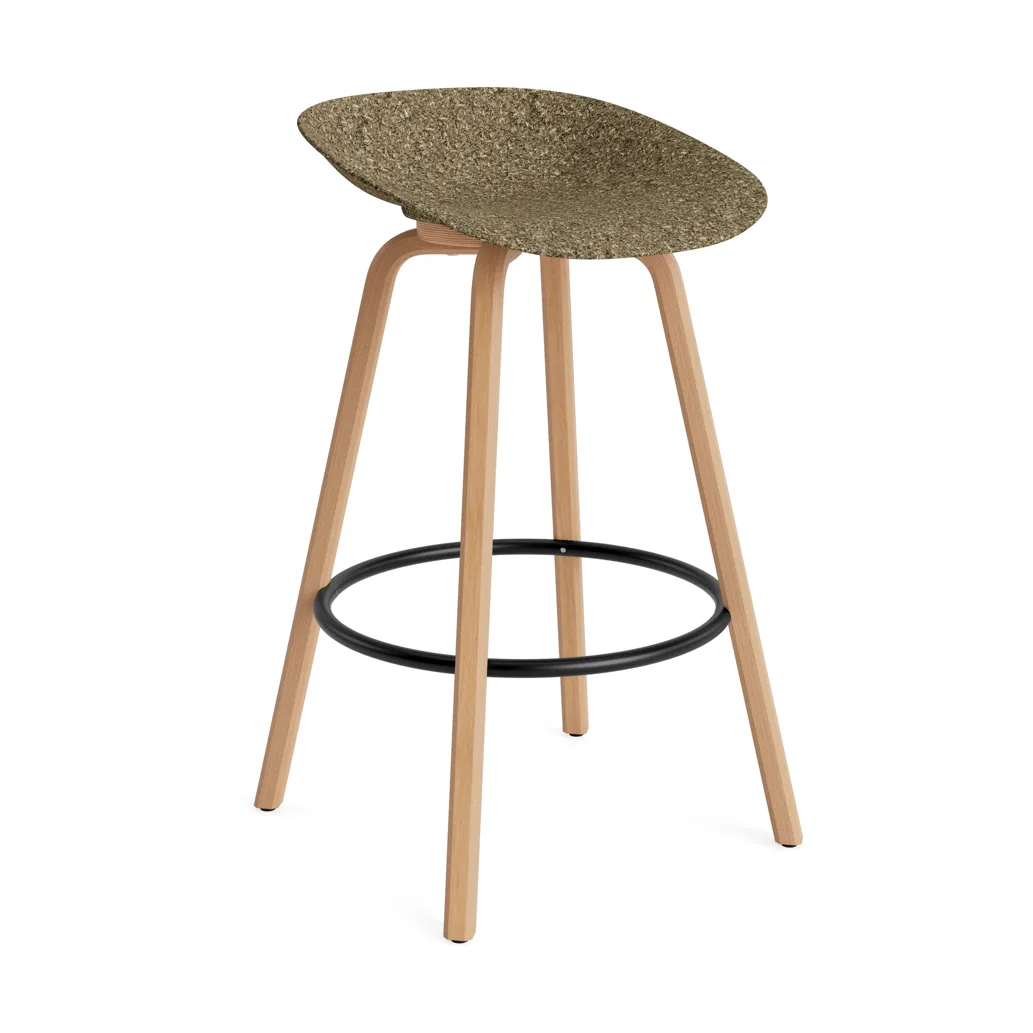 Mat Barstool baarijakkara 75 cm, Seaweed-pyökki-musta teräs Normann Copenhagen