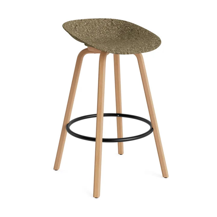 Mat Barstool baarijakkara 75 cm - Seaweed-pyökki-musta teräs - Normann Copenhagen