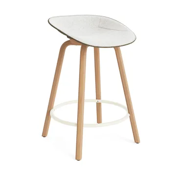 Mat Barstool baarituoli etupuoliverhoiltu  65 cm. - Hallingdal 110-seaweed-beech-cream steel - Normann Copenhagen