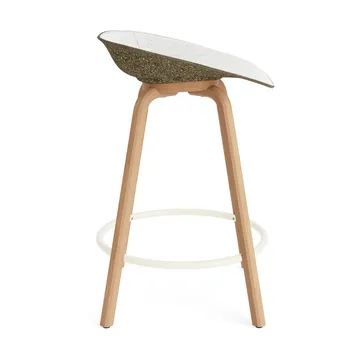Mat Barstool baarituoli etupuoliverhoiltu  65 cm. - Hallingdal 110-seaweed-beech-cream steel - Normann Copenhagen