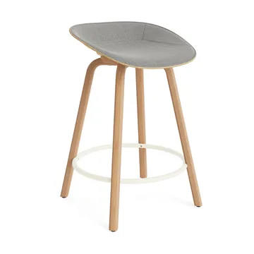 Mat Barstool baarituoli etupuoliverhoiltu  65 cm. - Remix 133-hemp-beech-cream steel. - Normann Copenhagen