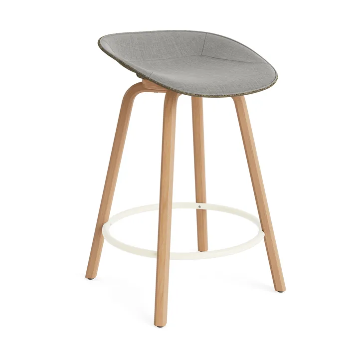 Mat Barstool baarituoli etupuoliverhoiltu  65 cm. - Remix 133-seaweed-beech-cream steel - Normann Copenhagen