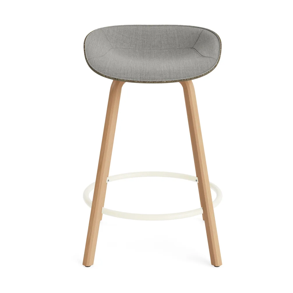 Mat Barstool baarituoli etupuoliverhoiltu  65 cm., Remix 133-seaweed-beech-cream steel Normann Copenhagen