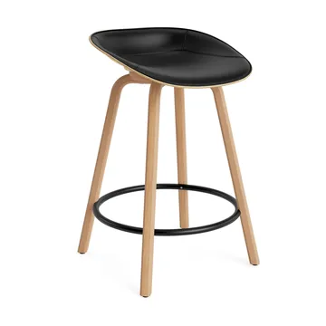 Mat Barstool baarituoli etupuoliverhoiltu  65 cm. - Ultra 41599-hemp-beech-black steel - Normann Copenhagen