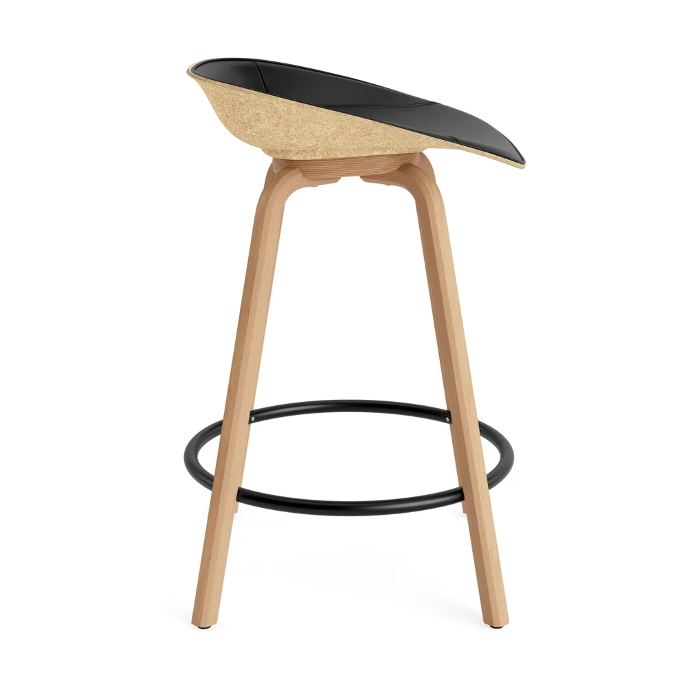 Mat Barstool baarituoli etupuoliverhoiltu  65 cm., Ultra 41599-hemp-beech-black steel Normann Copenhagen